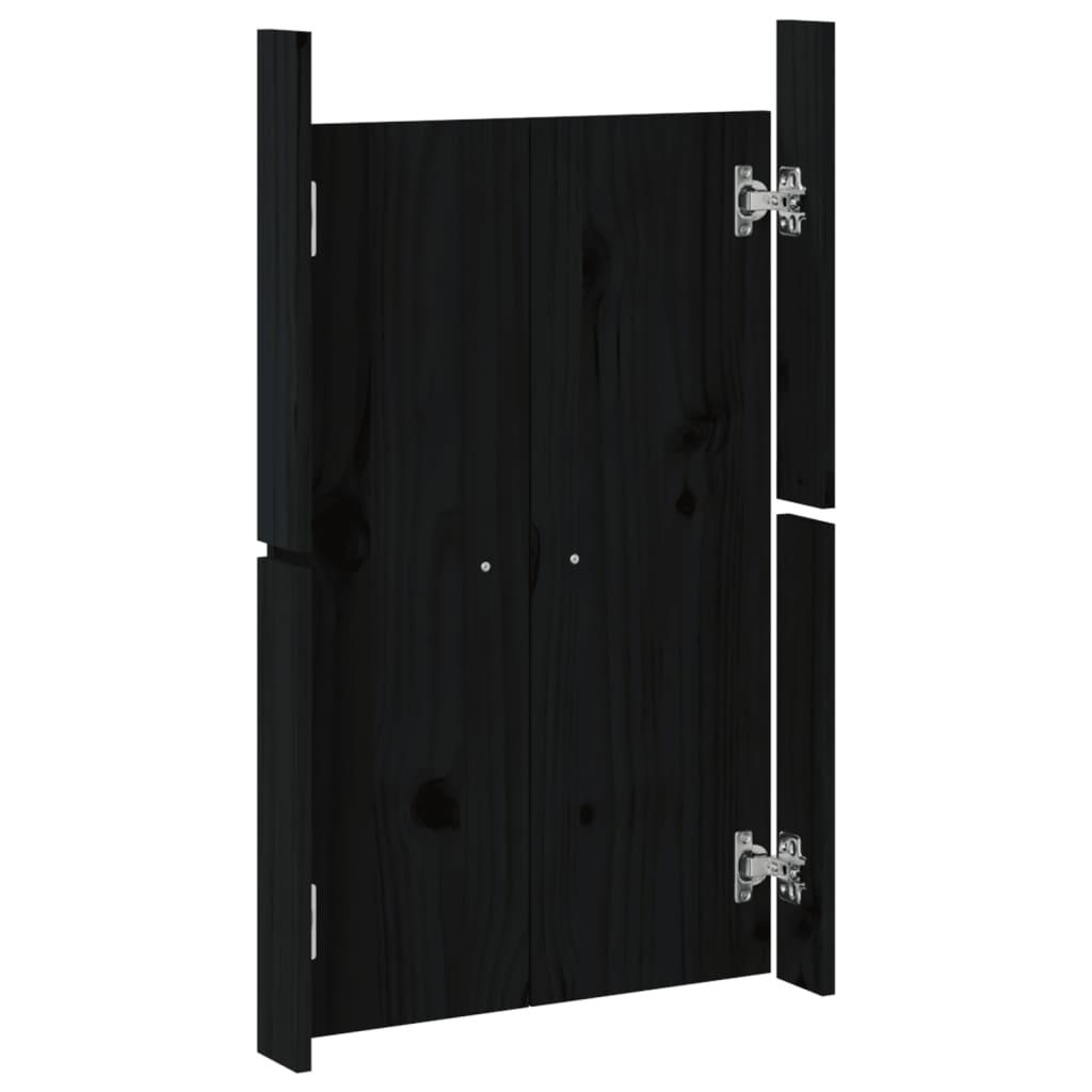 Outdoor Kitchen Doors MEPPEL 2 pcs Black 50x9x82 cm Solid Wood Pine