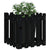 Garden Planter with Fence Design Black 50x50x50 cm Solid Wood Pine