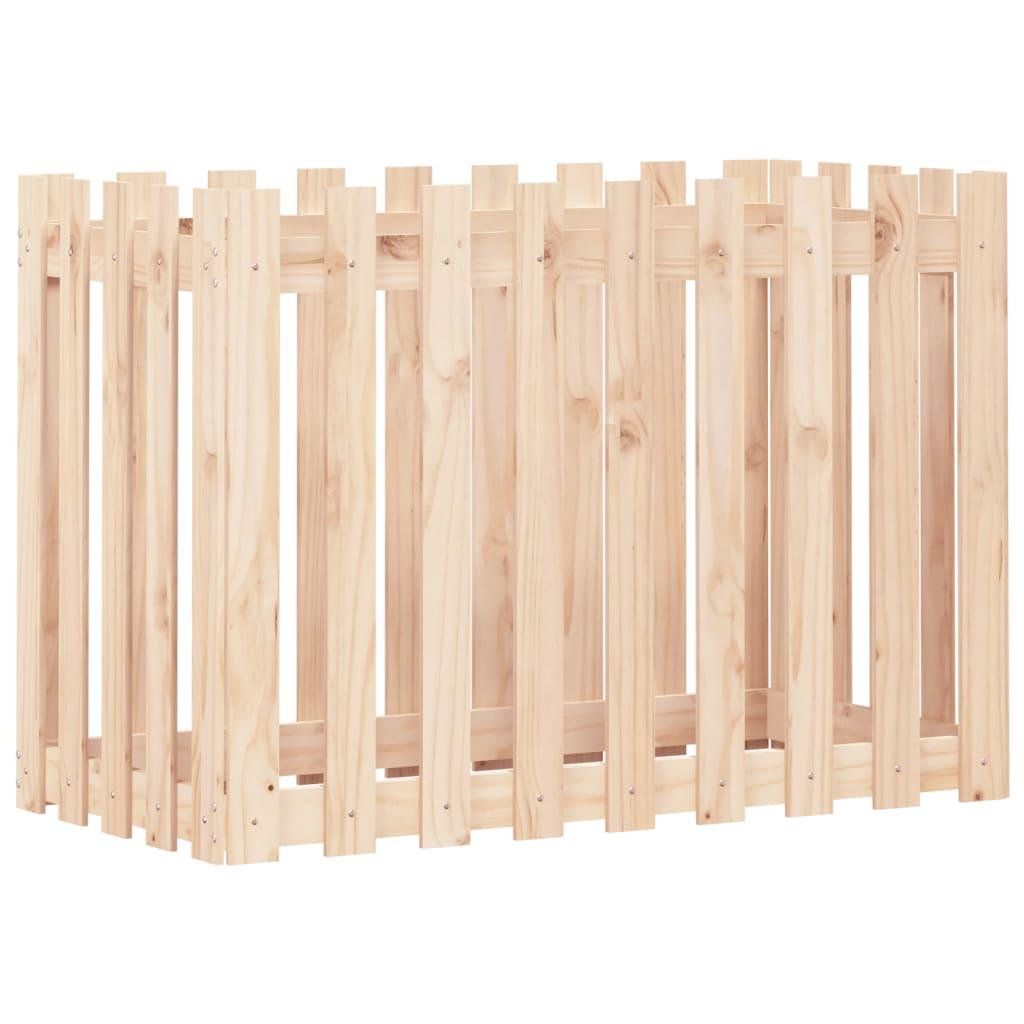 Garden Raised Bed with Fence Design 100x50x70 cm Solid Wood Pine