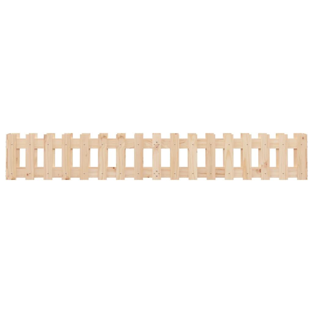 Garden Raised Bed with Fence Design 200x30x30 cm Solid Wood Pine