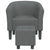Tub Chair with Footstool Dark Grey Fabric