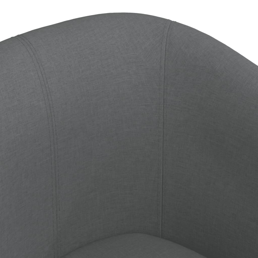 Tub Chair with Footstool Dark Grey Fabric