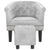 Tub Chair with Footstool Silver Faux Leather