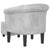 Tub Chair with Footstool Silver Faux Leather