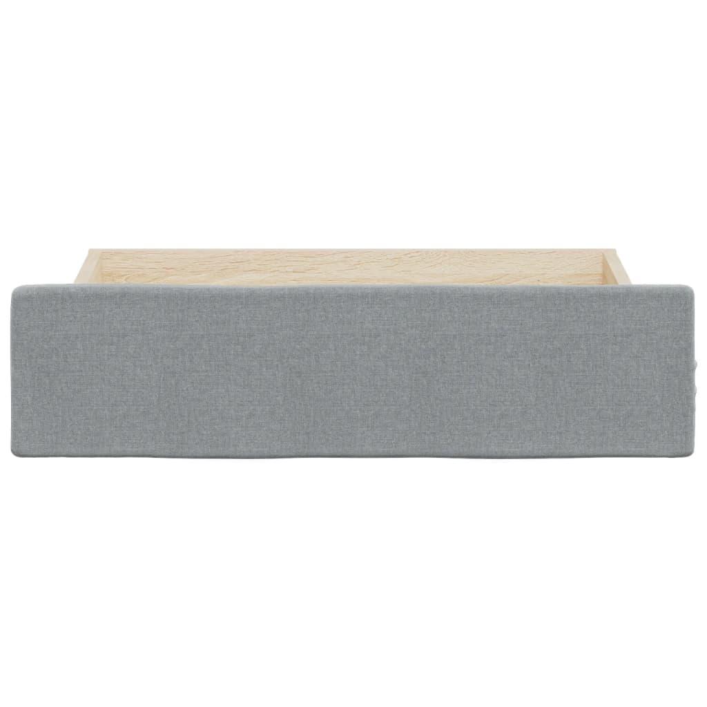 Bed Drawers 2 pcs Light Grey Engineered Wood and Fabric