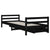 Kids Bed Frame with Drawers Black 90x190 cm Solid Wood Pine