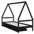 Kids Bed Frame with Drawers Black 90x190 cm Solid Wood Pine