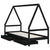 Kids Bed Frame with Drawers Black 90x190 cm Solid Wood Pine