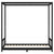 Kids Bed Frame Black 90x190 cm Solid Wood Pine