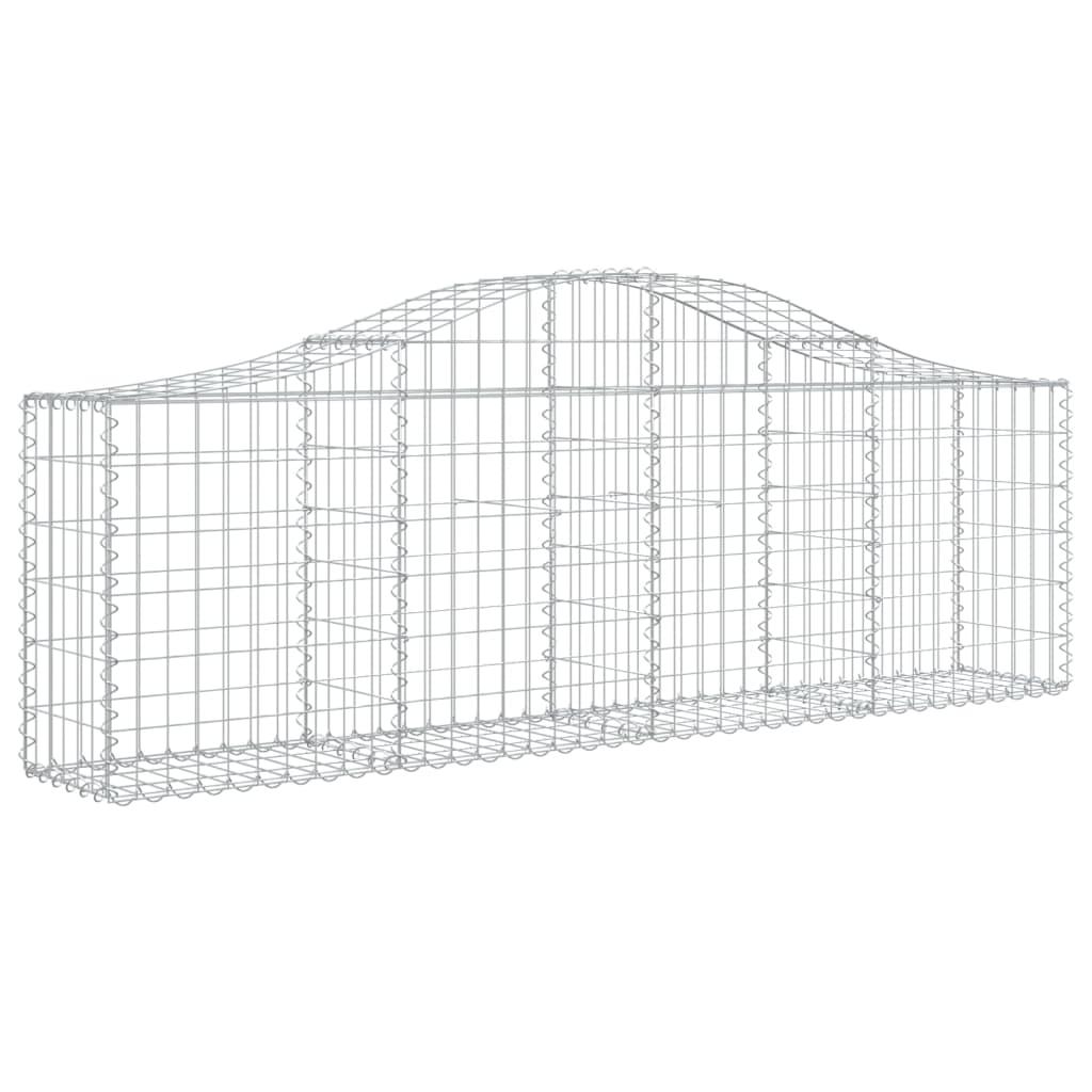 Arched Gabion Baskets 7 pcs 200x30x60/80 cm Galvanised Iron