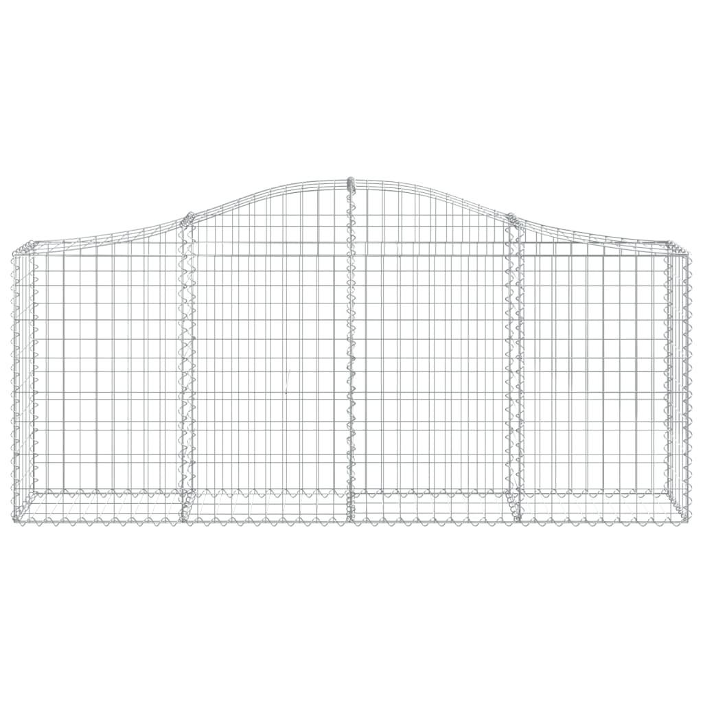 Arched Gabion Baskets 2 pcs 200x30x80/100 cm Galvanised Iron