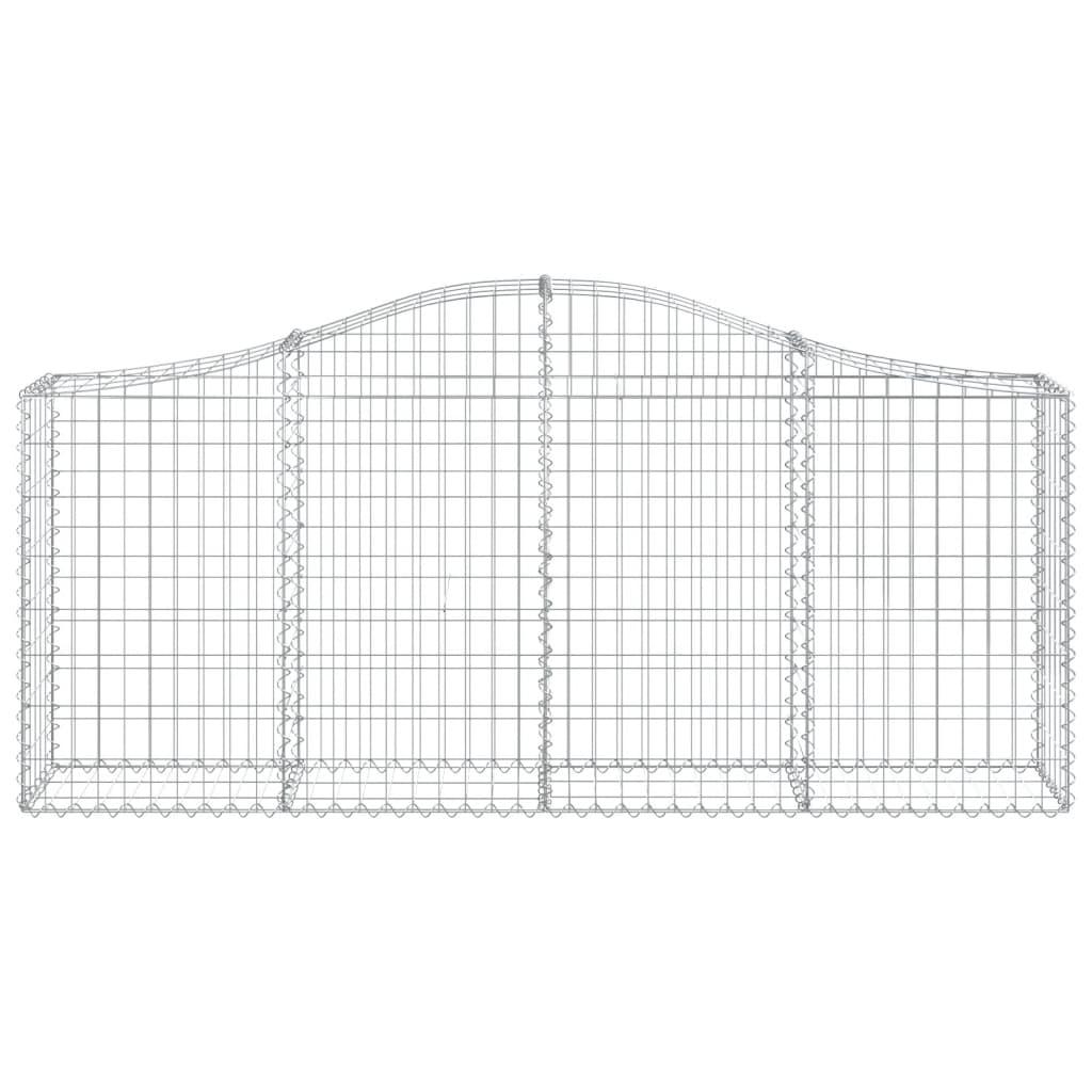 Arched Gabion Baskets 3 pcs 200x30x80/100 cm Galvanised Iron