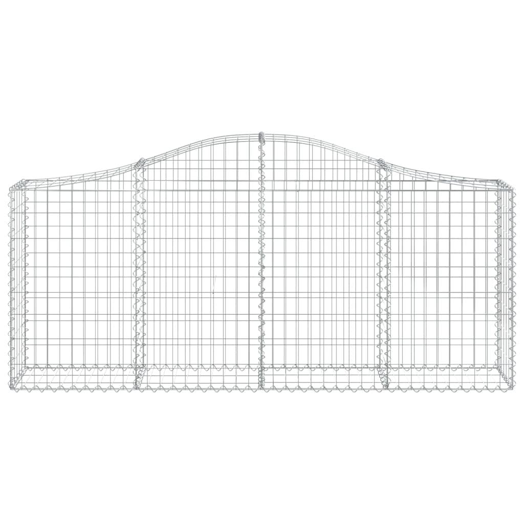 Arched Gabion Baskets 4 pcs 200x30x80/100 cm Galvanised Iron