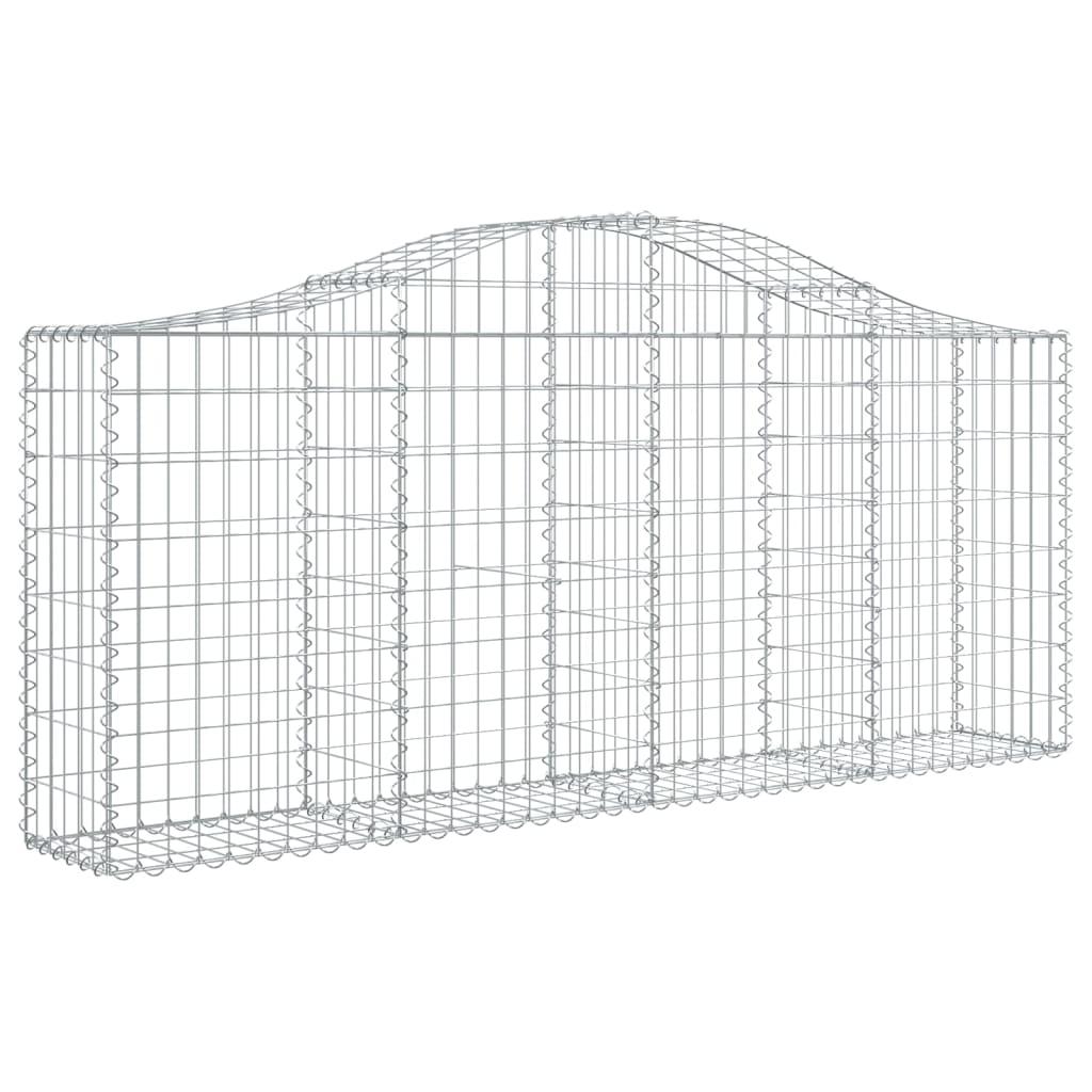 Arched Gabion Baskets 5 pcs 200x30x80/100 cm Galvanised Iron