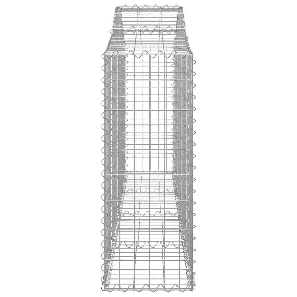 Arched Gabion Baskets 7 pcs 200x30x80/100 cm Galvanised Iron
