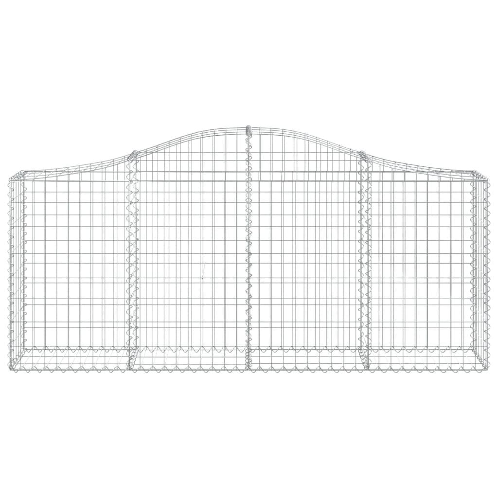 Arched Gabion Baskets 8 pcs 200x30x80/100 cm Galvanised Iron