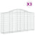 Arched Gabion Baskets 3 pcs 200x30x100/120 cm Galvanised Iron