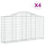 Arched Gabion Baskets 4 pcs 200x30x100/120 cm Galvanised Iron