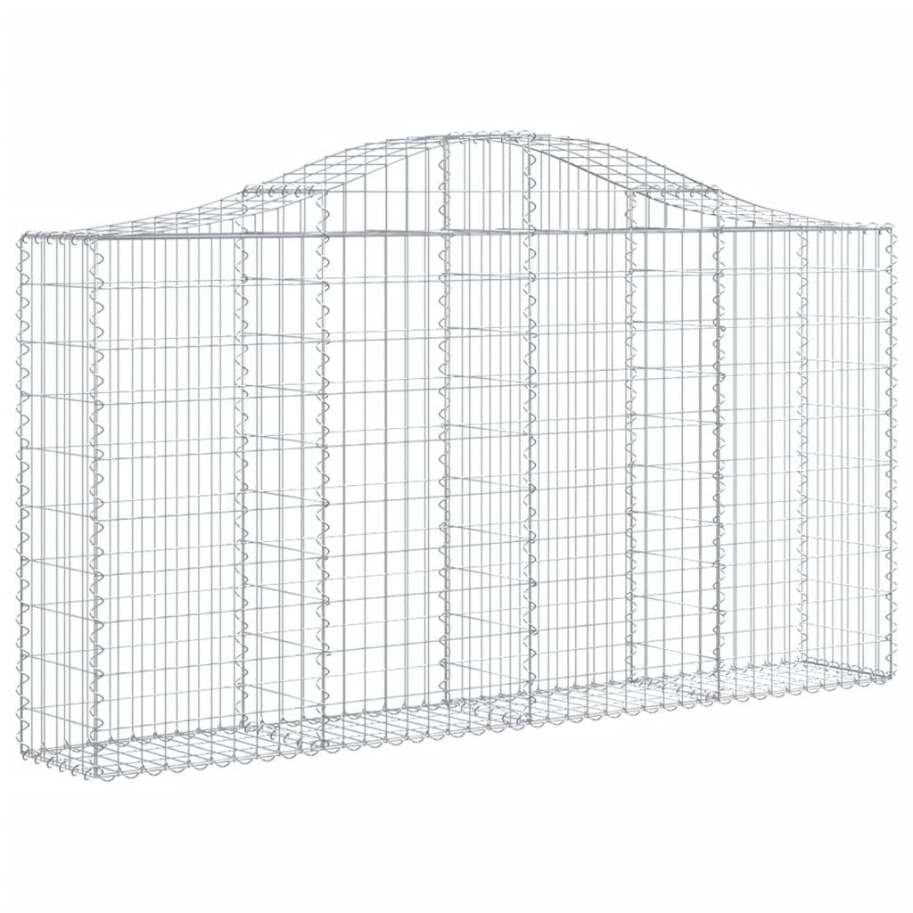 Arched Gabion Baskets 4 pcs 200x30x100/120 cm Galvanised Iron