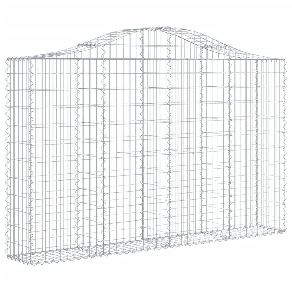 Arched Gabion Baskets 2 pcs 200x30x120/140 cm Galvanised Iron
