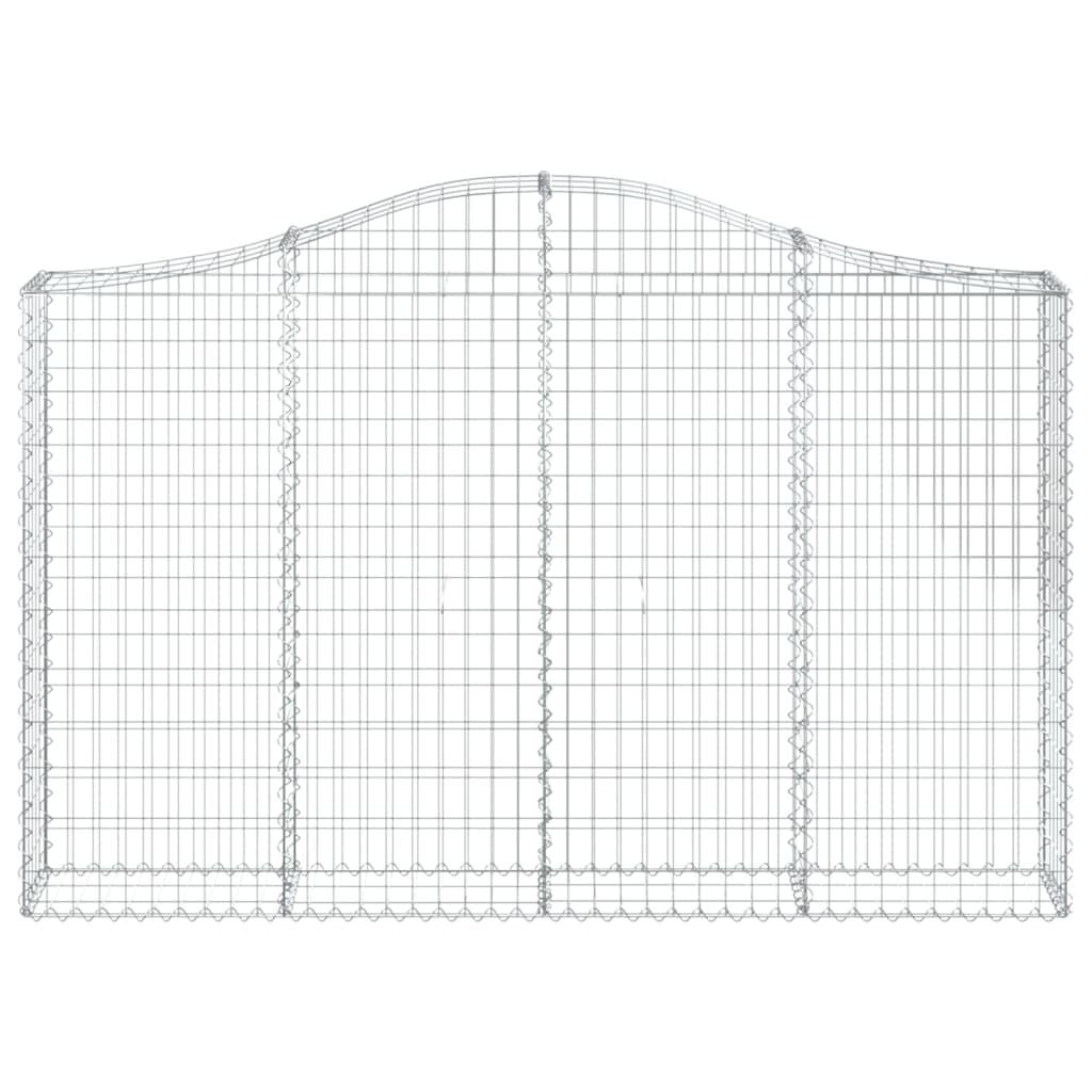 Arched Gabion Baskets 2 pcs 200x30x120/140 cm Galvanised Iron