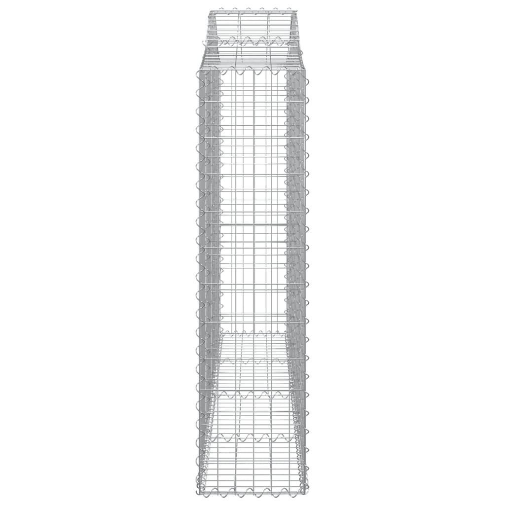 Arched Gabion Baskets 2 pcs 200x30x120/140 cm Galvanised Iron