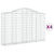 Arched Gabion Baskets 4 pcs 200x30x120/140 cm Galvanised Iron