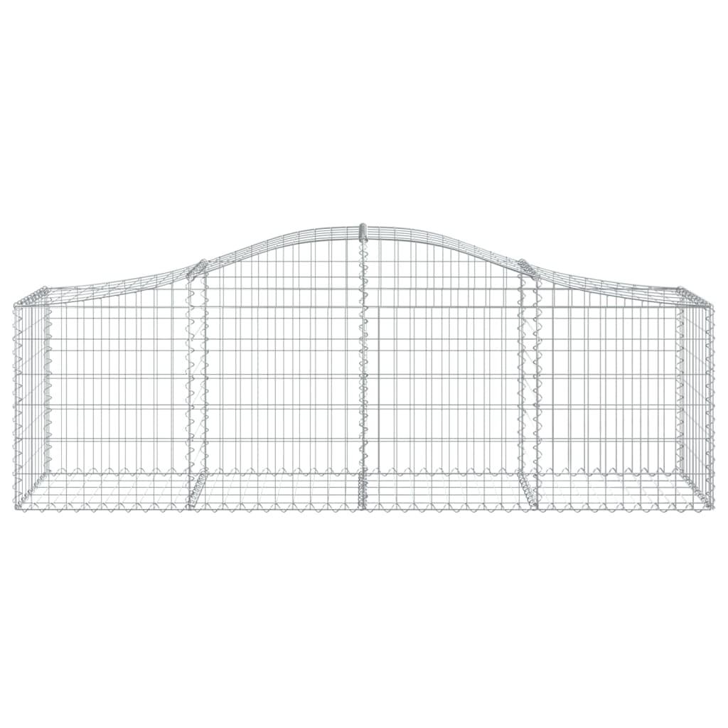Arched Gabion Baskets 4 pcs 200x50x60/80 cm Galvanised Iron