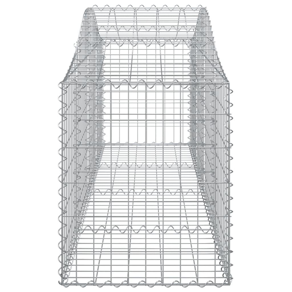 Arched Gabion Baskets 4 pcs 200x50x60/80 cm Galvanised Iron