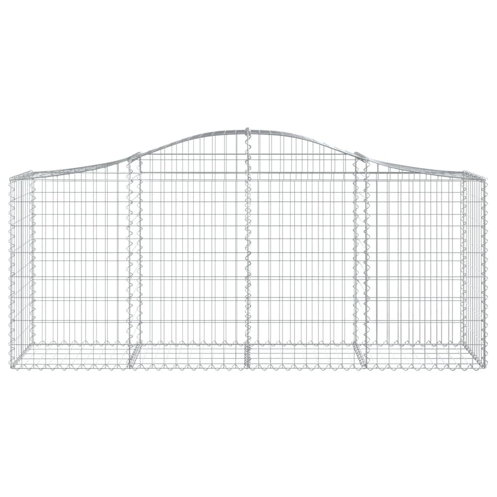 Arched Gabion Baskets 14 pcs 200x50x80/100 cm Galvanised Iron