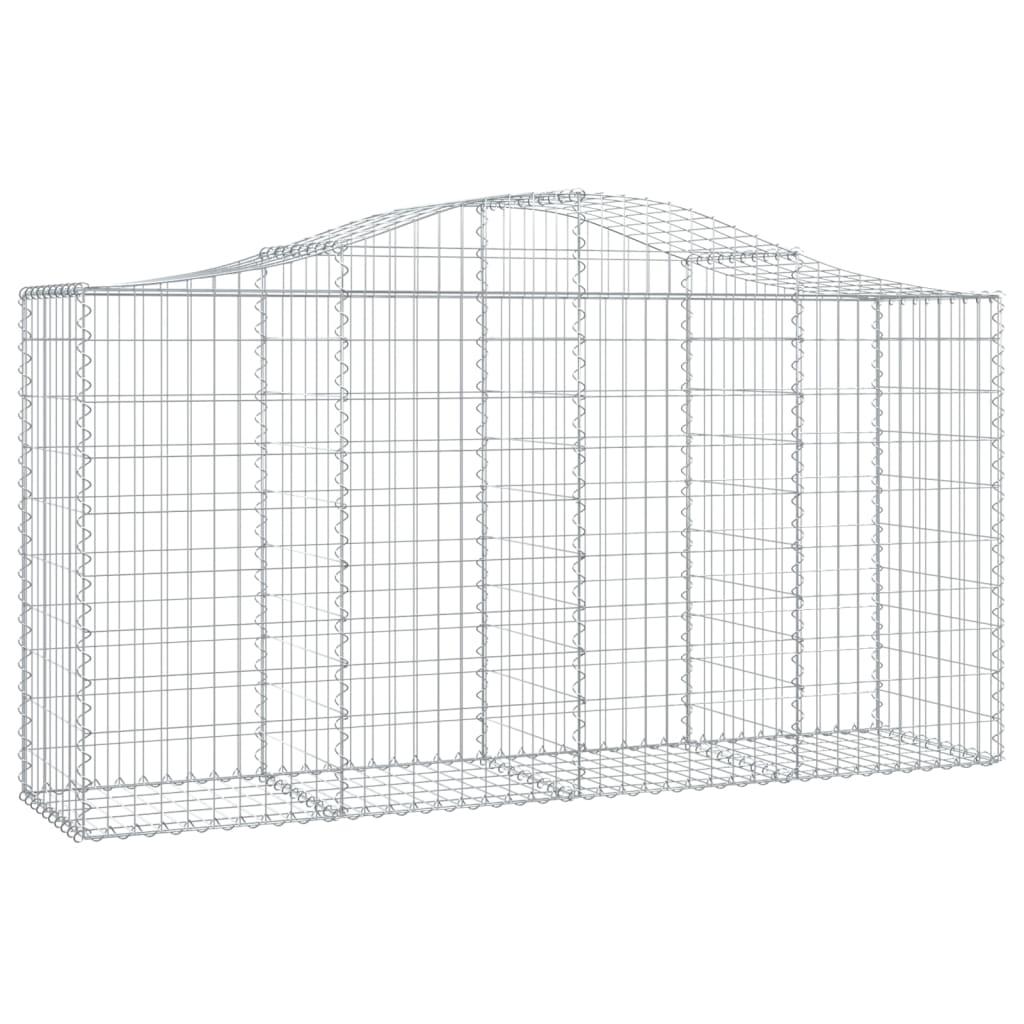 Arched Gabion Baskets 2 pcs 200x50x100/120 cm Galvanised Iron