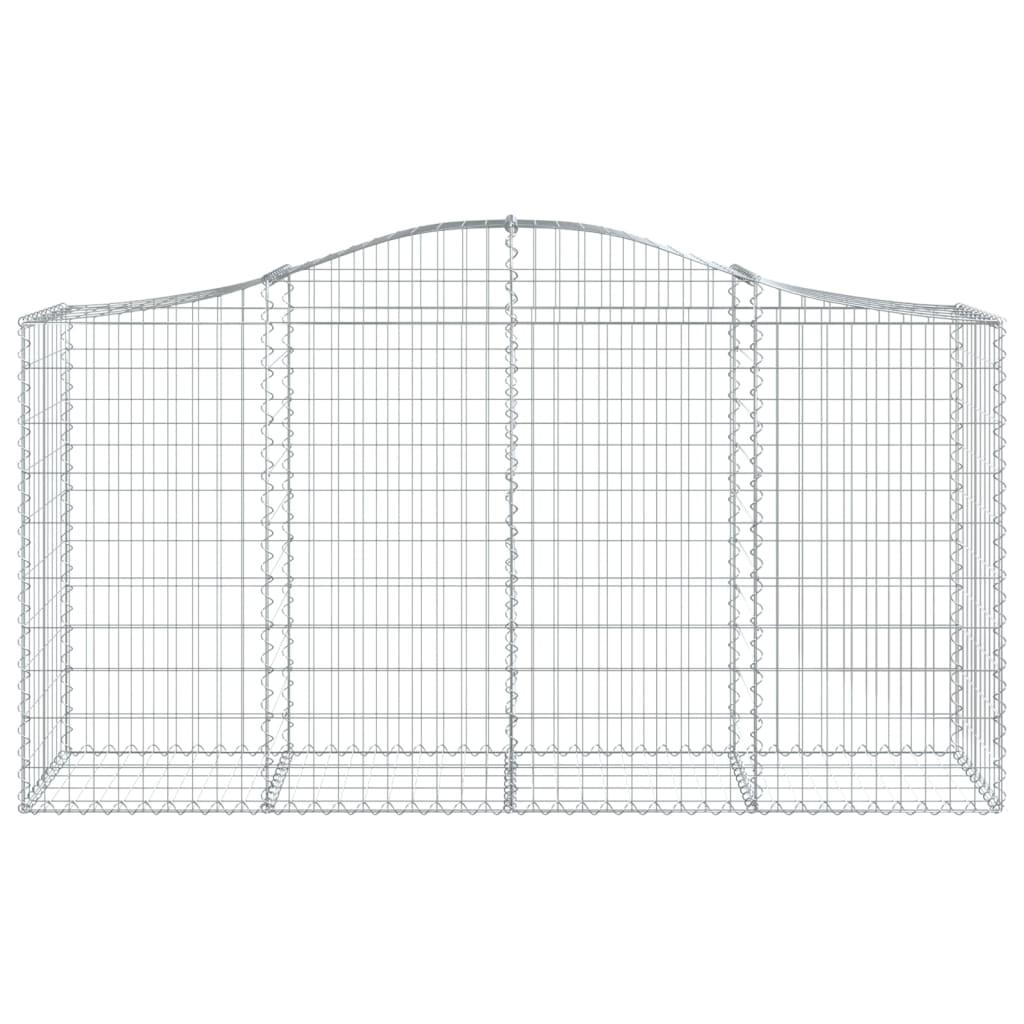 Arched Gabion Baskets 9 pcs 200x50x100/120 cm Galvanised Iron