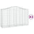 Arched Gabion Baskets 3 pcs 200x50x120/140 cm Galvanised Iron