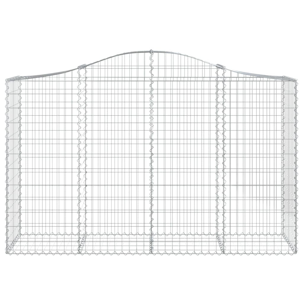 Arched Gabion Baskets 4 pcs 200x50x120/140 cm Galvanised Iron