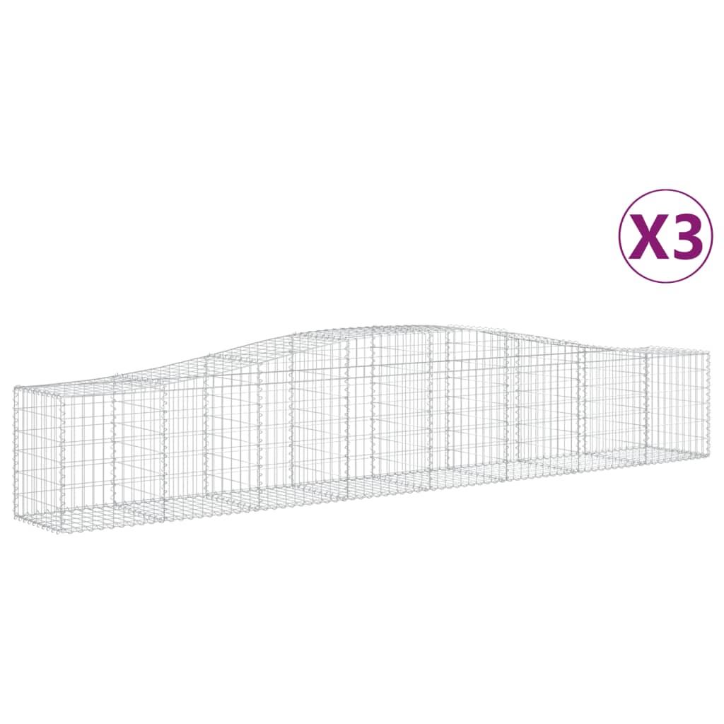 Arched Gabion Baskets 3 pcs  400x50x60/80 cm Galvanised Iron