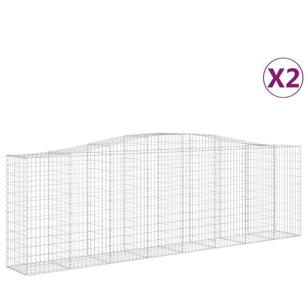 Arched Gabion Baskets 2 pcs 400x50x120/140 cm  Galvanised Iron