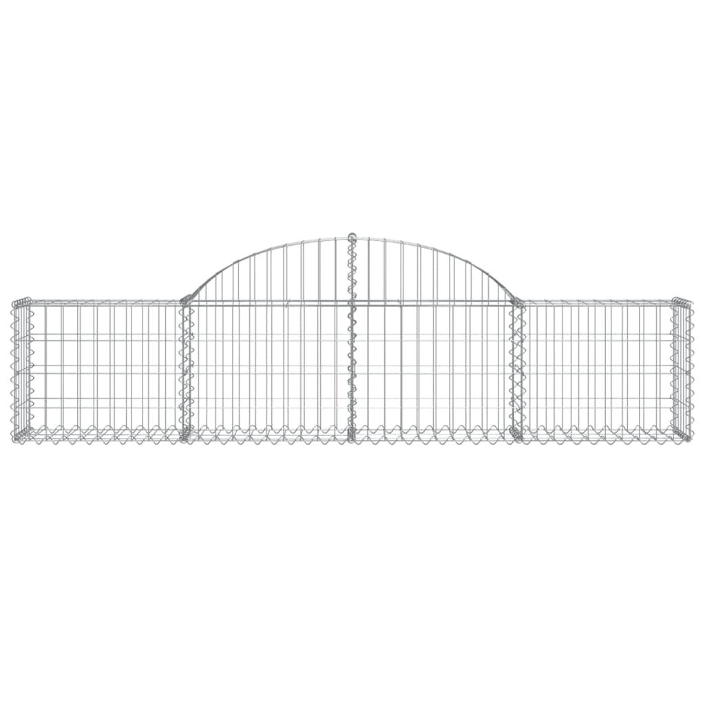 Arched Gabion Baskets 2 pcs 200x30x40/60 cm Galvanised Iron