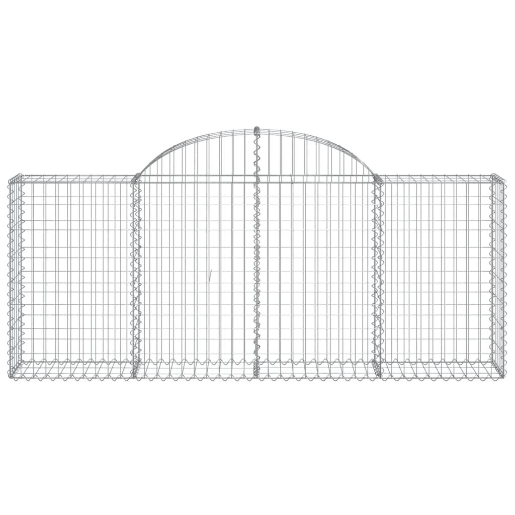 Arched Gabion Baskets 3 pcs 200x30x80/100 cm Galvanised Iron