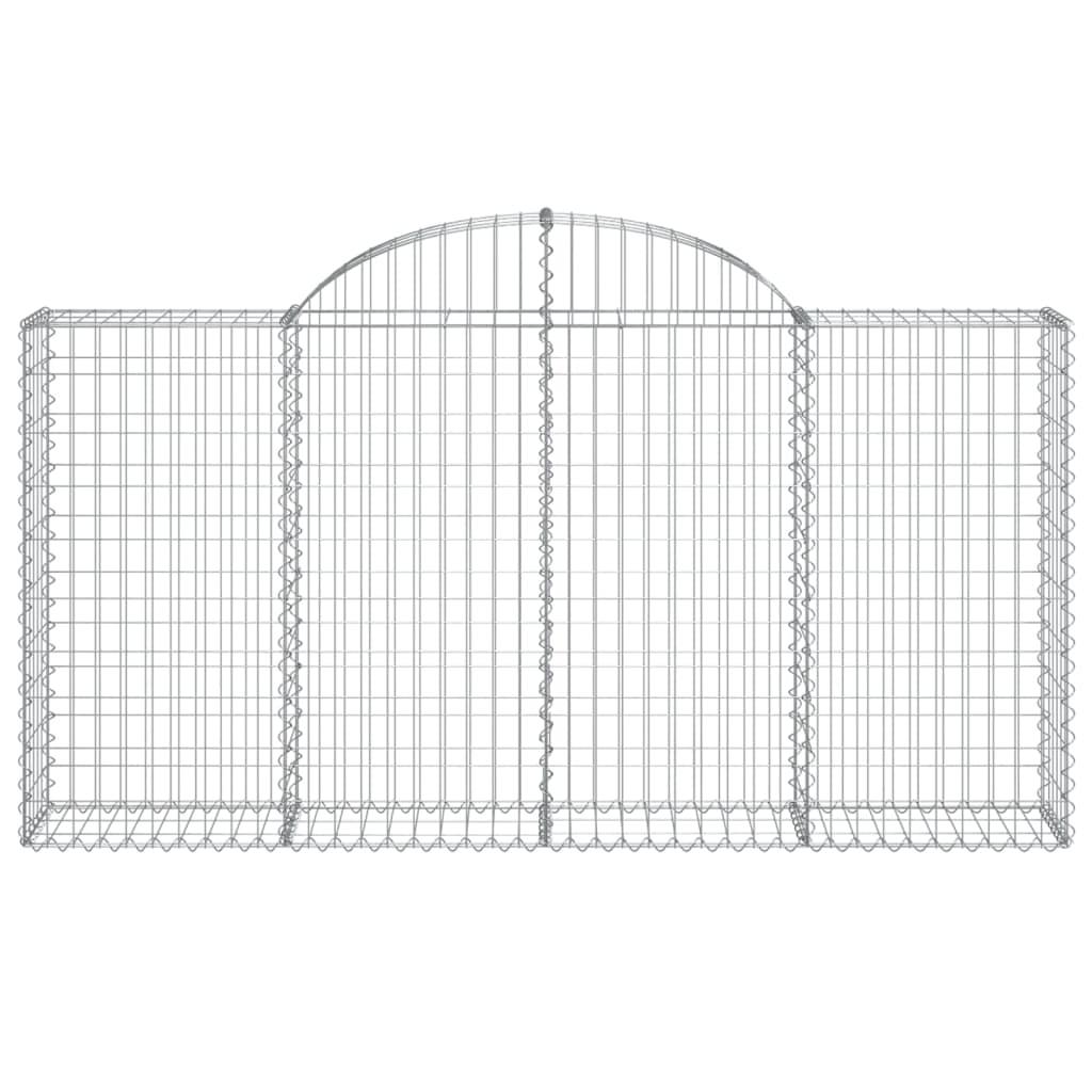 Arched Gabion Baskets 2 pcs 200x30x100/120 cm Galvanised Iron