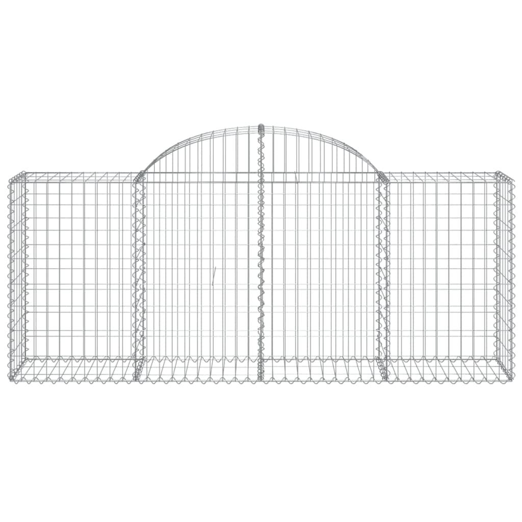 Arched Gabion Baskets 4 pcs 200x50x80/100 cm Galvanised Iron