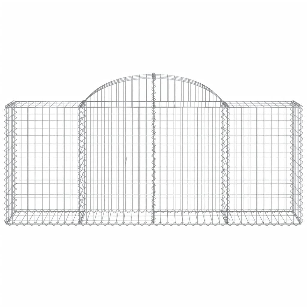 Arched Gabion Baskets 8 pcs 200x50x80/100 cm Galvanised Iron