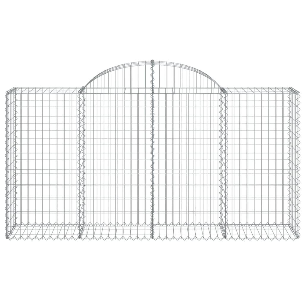 Arched Gabion Baskets 8 pcs 200x50x100/120 cm Galvanised Iron