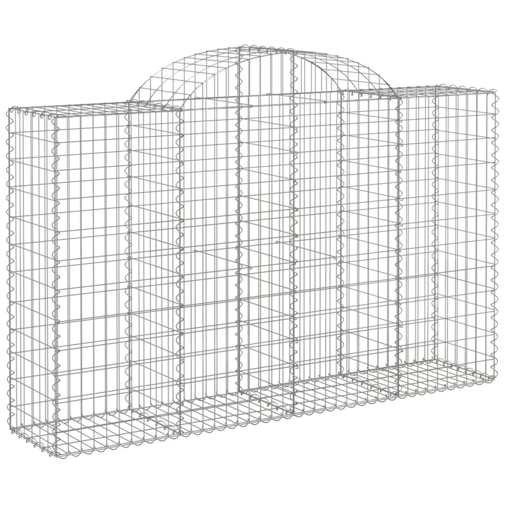 Arched Gabion Baskets 2 pcs 200x50x120/140 cm Galvanised Iron