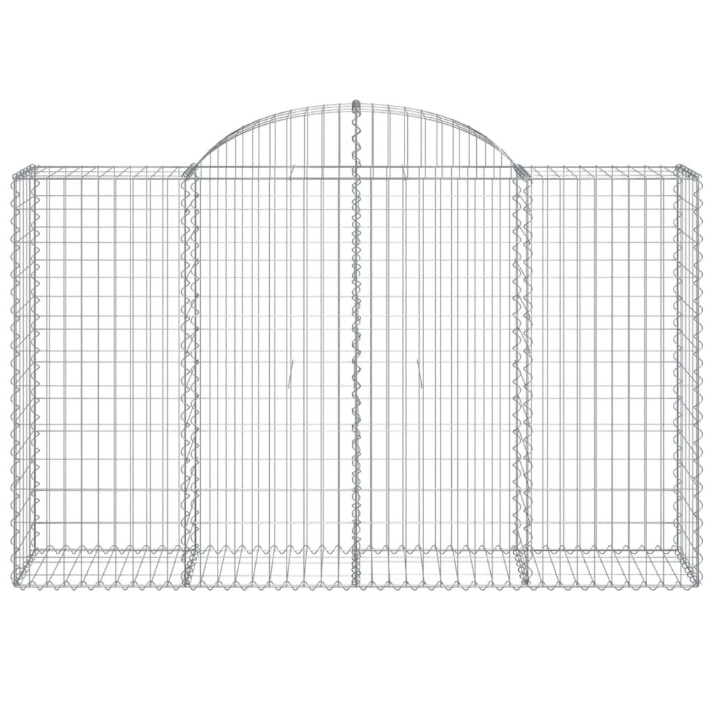 Arched Gabion Baskets 2 pcs 200x50x120/140 cm Galvanised Iron