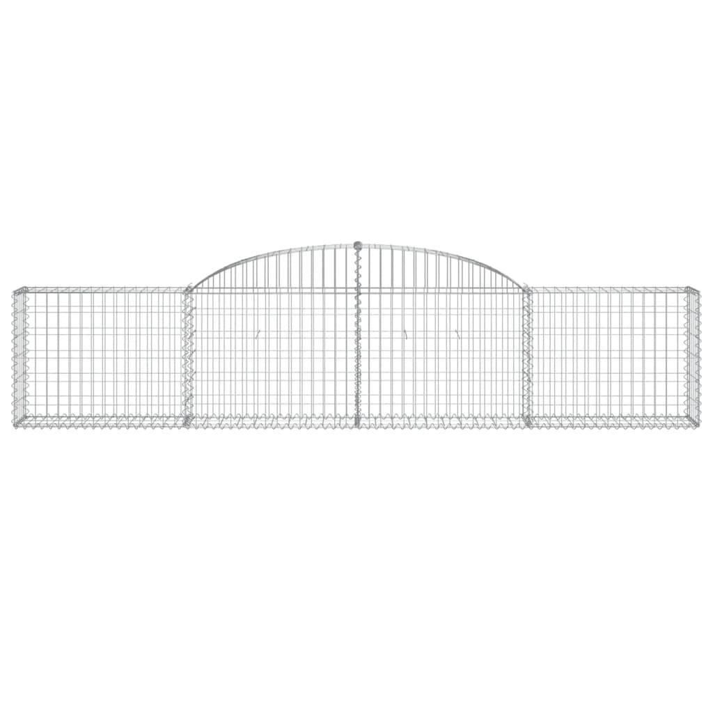 Arched Gabion Baskets 4 pcs 300x30x60/80 cm Galvanised Iron