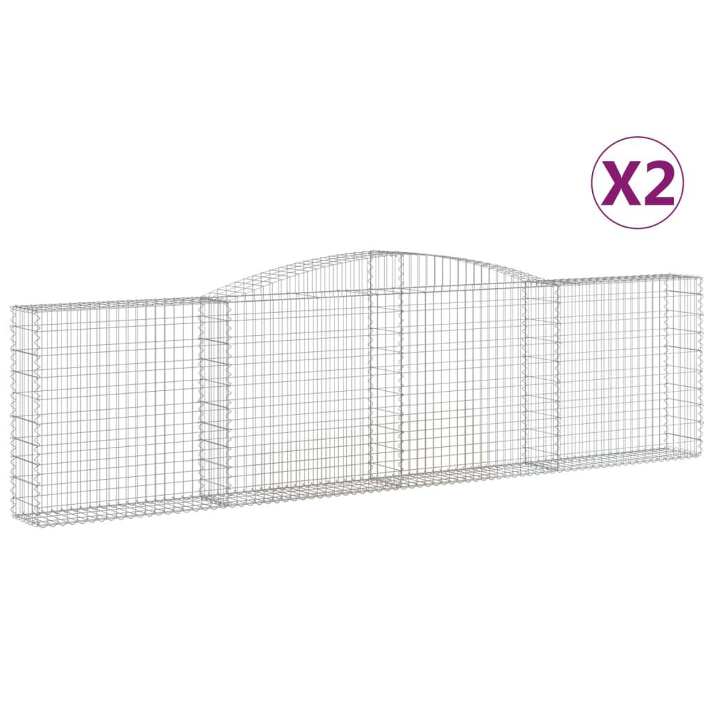 Arched Gabion Baskets 2 pcs 400x30x100/120 cm Galvanised Iron