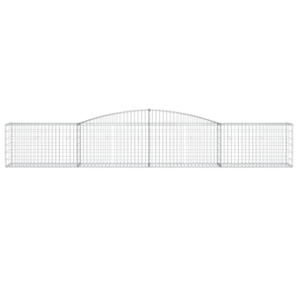 Arched Gabion Baskets 4 pcs 400x50x60/80 cm Galvanised Iron