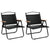 Camping Chairs 2 pcs Black 54x43x59 cm Oxford Fabric