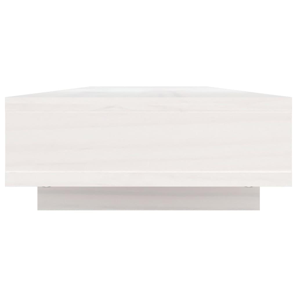 Monitor Stand White 100x27x14 cm Solid Wood Pine