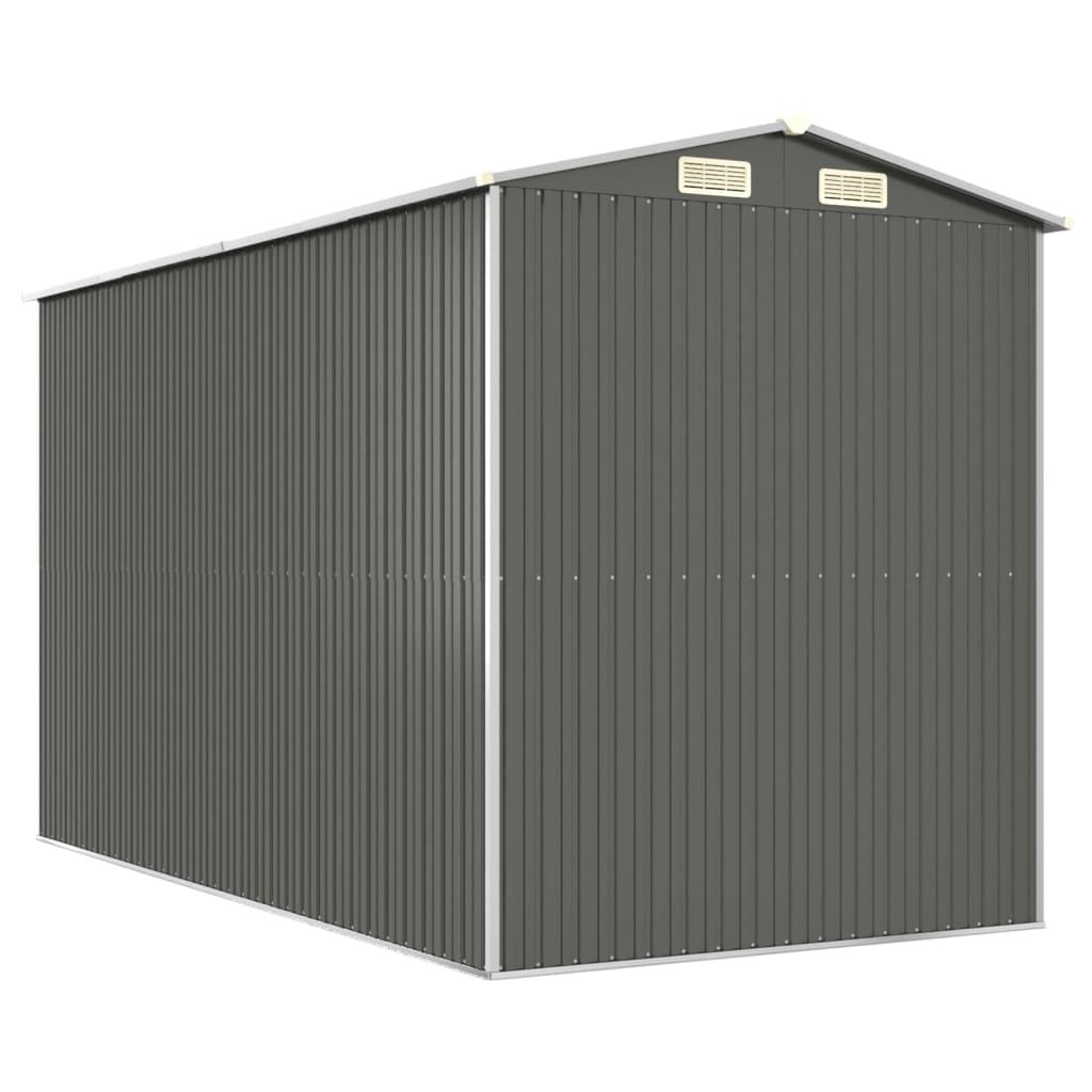 Garden Shed Light Grey 192x357x223 cm Galvanised Steel